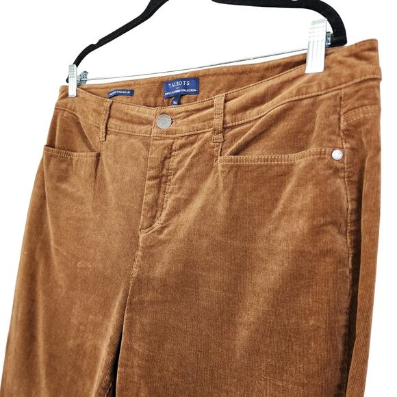 Talbots Womens High Waist Straight Leg Corduroy Pants Plus Size 14W Stretch Soft - Picture 4 of 13